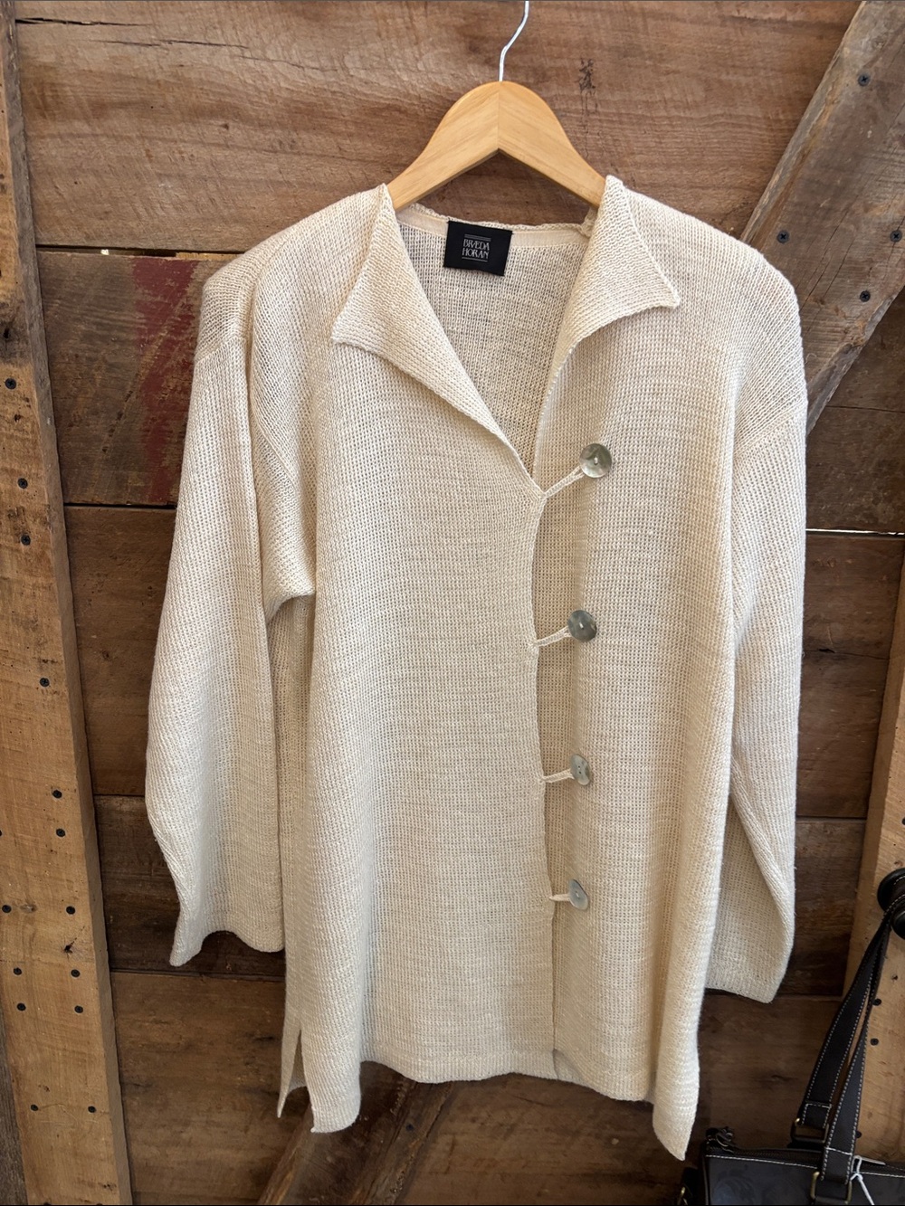 Vintage linen cardigan sweater